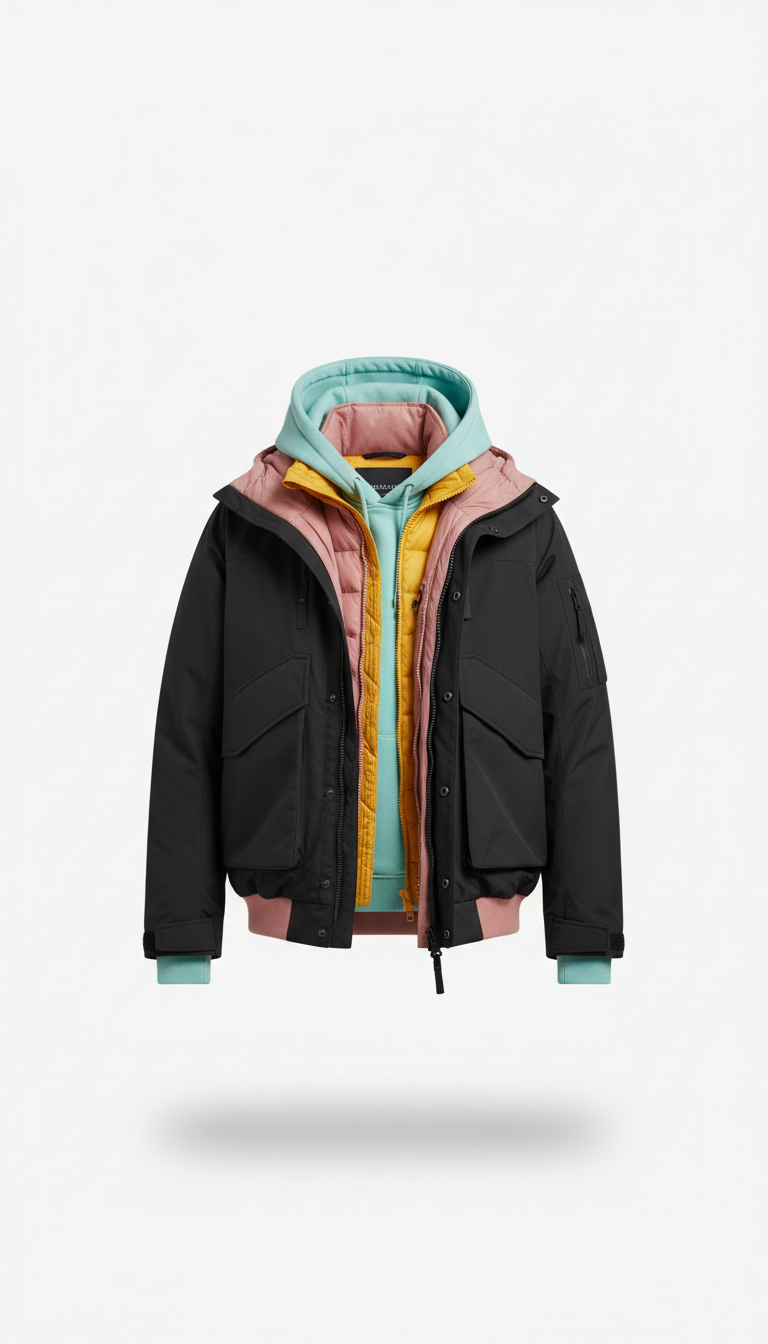 Layered Urban Shell Jacket