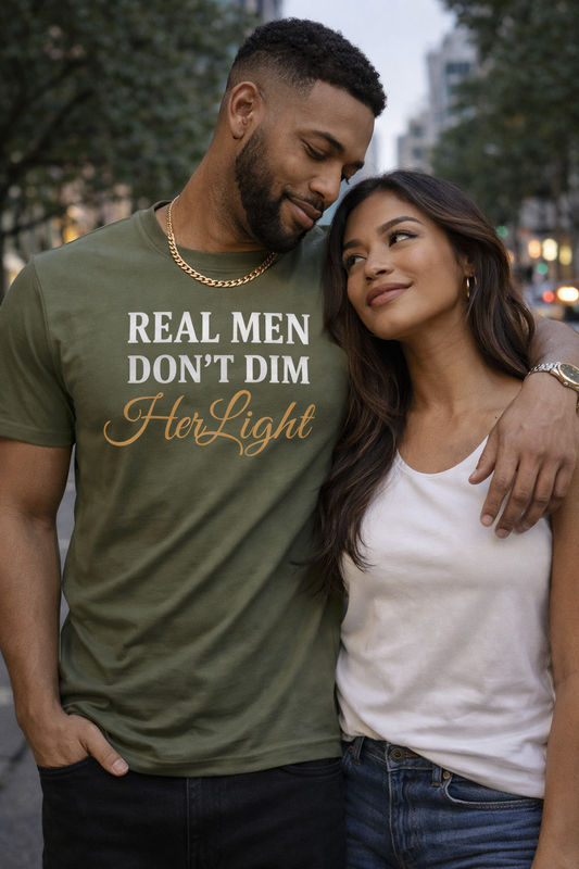 Real Men Don’t Dim Her Light Tee | VBD Couture